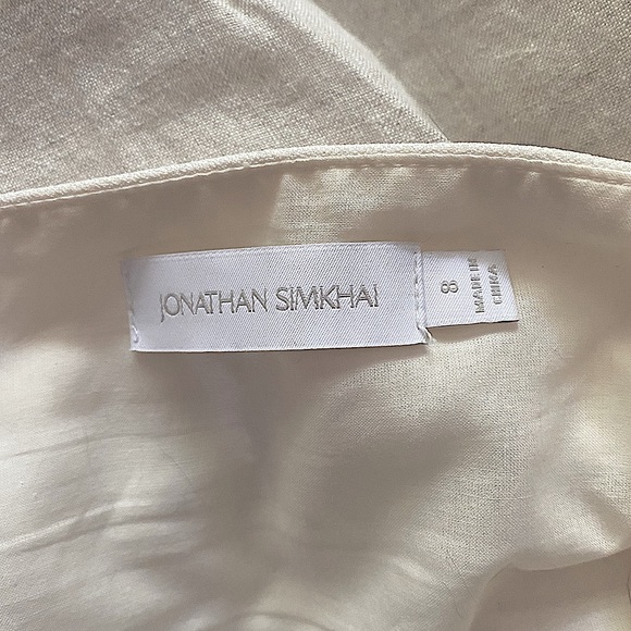 The Artemis Mini Shift Dress by SIMKHAI in the color Natural (off-white). - Picture 6 of 6